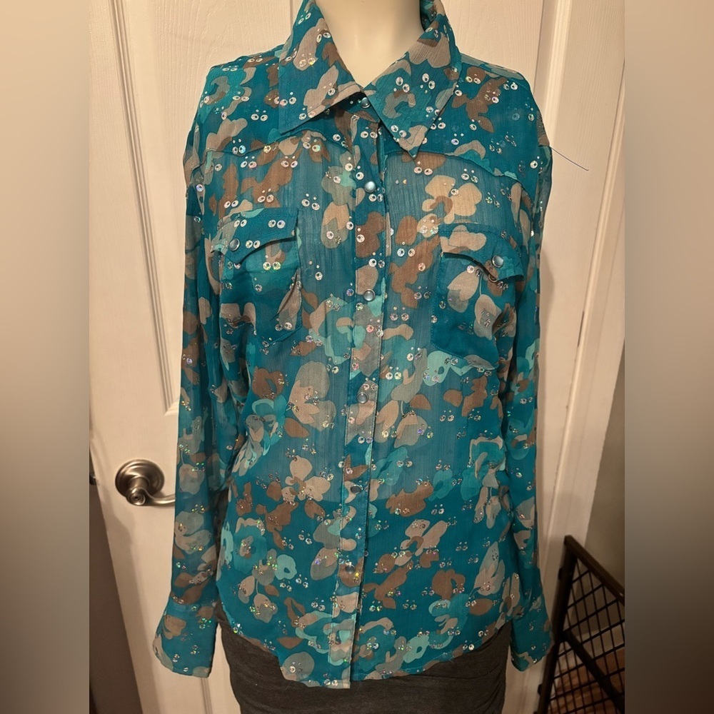 Vintage Roper snap front shirt S western